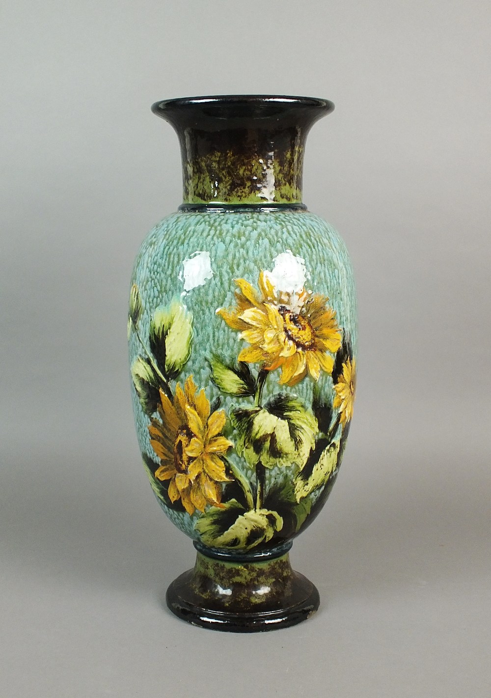 A continental faience vase, 19th century,