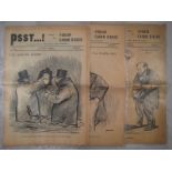 Judaica. Three issues of "Psst", illustrated by Forain Caran D'Ache, 9 th., 12th.