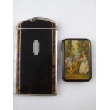 A Ronson Art Deco combined cigarette case and lighter in chrome with faux tortoiseshell lacquer