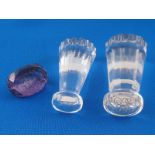A mixed lot comprising two rock crystal seals, one engraved with a beaver, largest approx 63mm,
