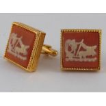 A pair of gilt metal Christian Dior cufflinks, approx 22 x 22mm.