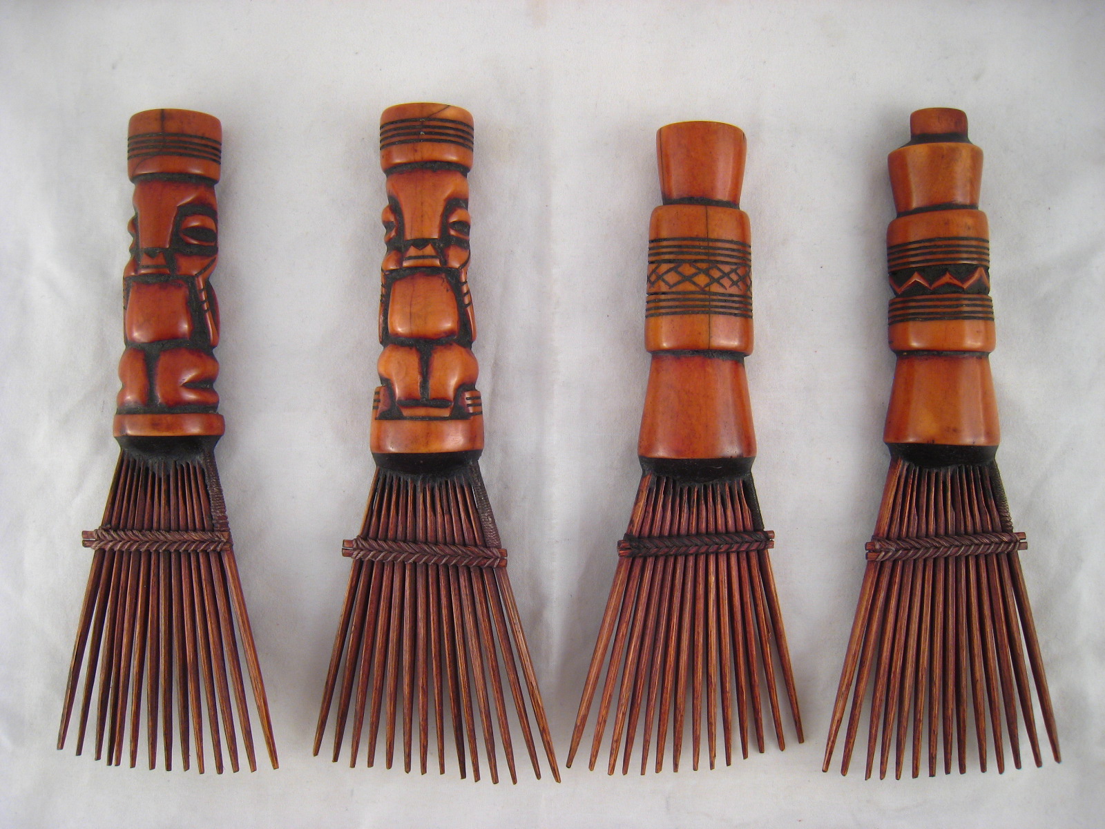 Four African tribal combs.