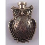 Tiffany & Co. A perfume bottle designed as an owl, stamped Tiffany & Co Sterling, approx 4cm, 13.