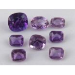 A mixed lot of loose polished amethysts, approx 66 carats total. V.A.T.