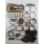 A mixed lot of white metal and white metal (tests silver) including fourteen bangles, a bracelet,