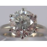 A round brilliant cut diamond solitaire ring,