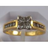 An 18 carat gold diamond ring, size K, 3.3 gms.