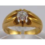 An 18 carat gold old brilliant cut diamond ring, estimated diamond weight approx 0.