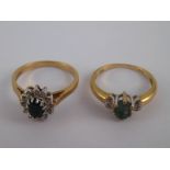 A mixed lot comprising a 9 carat gold sapphire and diamond ring,