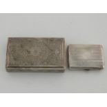An Iranian silver cigarette box with typical geometric floral decoration and bracket feet,