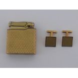 A mixed lot comprising a 9 carat gold cased Calibri mono gas cigarette lighter,