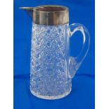 A late Victorian silver mounted cut glass water jug, Mappin & Webb, Sheffield, 1898. Ht.23cm.