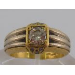 A two colour 18 carat gold diamond ring,