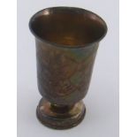 A Russian silver Kiddush cup, G.R (Cyrillics), unascribed, Kiev, circa 1880. Wt.54gm.