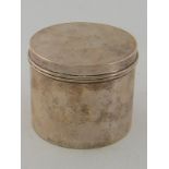 An Edwardian plain silver drum-shaped tobacco jar with pull-off cover, by A. & J.