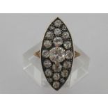 A 19th century diamond marquise ring,