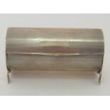 A silver patented cylindrical engine-turned cigarette box by Elkington & Co.