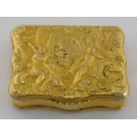 A Continental silver-gilt snuff box, unmarked, possibly Scandinavian, mid-18th century,