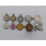 Two 1920s base metal pocket watches, each with 15 jewel lever movements,
