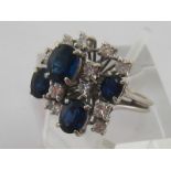 A sapphire and diamond dress ring,