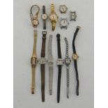 A group of lady's wristwatches, 1940s and later, including a gilt metal Oris calendar, Seiko,