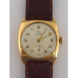 RECORD, a 9 carat gold mid size wristwatch, no.