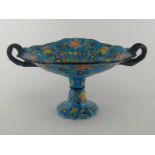 A ceramic two handled tazza fruit dish,