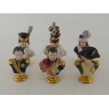 A group of Rudolf Kammer ceramic figurines of Napoleon and five Generals, Junot, Soult, Murat,