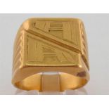 A French 18 carat gold signet ring, chased with the initials ‘AA’, French standard marks, finger