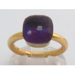 Pomellato, ‘Nudo Classic’, an 18 carat gold and amethyst ring, the cushion shaped faceted stone 10.