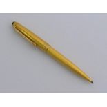 MONTBLANC, Meisterstuck Solitaire, a gold plated roller ball pen, with barleycorn finish