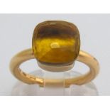 Pomellato, ‘Nudo Classic’, an 18 carat gold and citrine ring, the cushion shaped faceted stone 10.