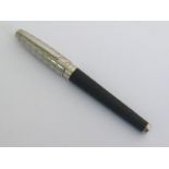 S.T. Dupont, an alligator leather and palladium finish ballpoint pen, no box or paperwork