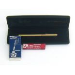 Aurora, a vermeil slimline fountain pen, with fine nib, cartridge filler, in its green velvet box