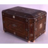 A FINE 19TH CENTURY EASTERN OCTAGONAL INLAID CASKET profusely decorated all over with star and