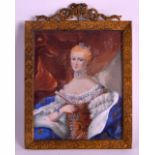 A LATE 19TH CENTURY PAINTED IVORY MINIATURE depicting a Royal. 3.75ins x 4.75ins.