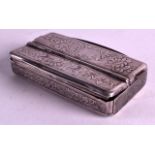 A VERY RARE 19TH CENTURY FRENCH SILVER SNUFF BOX with unusual vesta feature & folding candle. 2.5ins