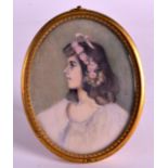 A LATE 19TH CENTURY EUROPEAN IVORY MINIATURE depicting a young child. 2.5ins x 3.5ins.