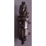 A RARE VICTORIAN NOVELTY SILVER WHISTLE by Joseph Jenners & Co, in the Egyptian revival taste,