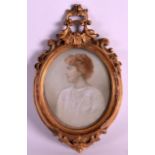 A LATE 19TH CENTURY EUROPEAN IVORY MINIATURE depicting a female with her head turned. 3Ins x 3.