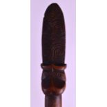 A FINE 19TH CENTURY MAORI 'TAIAHA' CHIEFS STAFF New Zealand, with stylised terminal and tapering