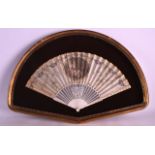 A 19TH CENTURY CANTONESE IVORY FAN the panel printed with a classical scene. Fan 1ft 8ins wide.