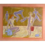 Salvatore Fiume (1915-1997) Italian, Screen Print, 'Beach Scene'. No 8/15. 1ft 11ins x 1ft 6ins.