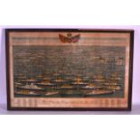 A FRAMED PRINT OF HIS MAJESTY KING EDWARD VII NAVAL FLEET. 2Ft 10ins x 1ft 9ins.