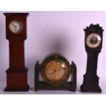 AN EDWARDIAN MINIATURE APPRENTICE MADE LONG CASE CLOCK together with another similar and a