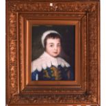 A 19TH CENTURY FRAMED PORTRAIT OF A CHILD within a good quality frame. Image 8.5ins x 6.5ins.