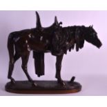 A FINE 19TH CENTURY FRENCH BRONZE FIGURE OF A HORSE signed J Wilmotte, modelled with game birds