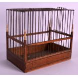 A RARE GEORGE III LINNET CAGE with crossbanded inlay and ivory mounts. 8Ins x 8ins.