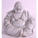 AN 18TH CENTURY CHINESE BLANC DE CHINE DEHUA BUDDHA Qianlong, modelled in prayer beads in flowing