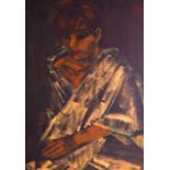French School (C1930) Oil on board, 'Cubist Female'. Image 2ft 4ins x 1ft 8ins.
